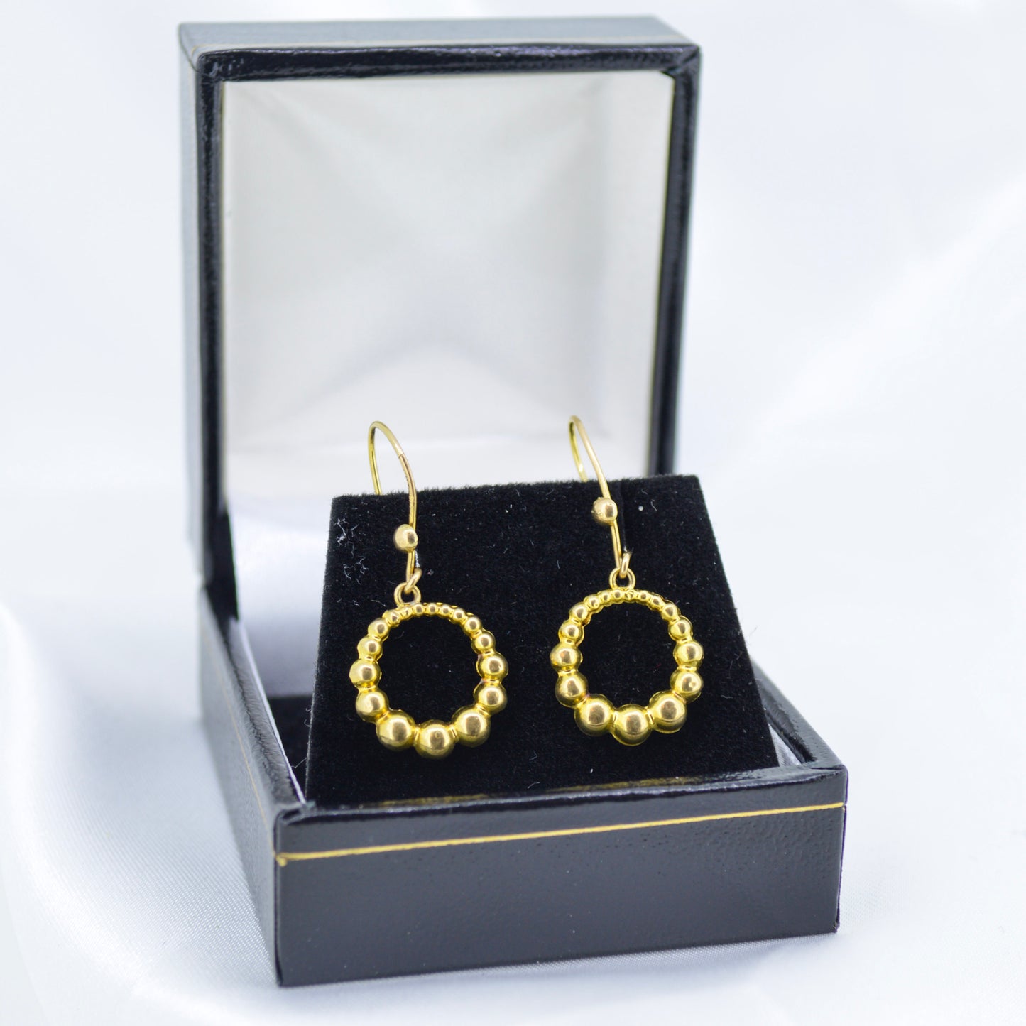9ct Yellow Gold Earrings Circle Drop