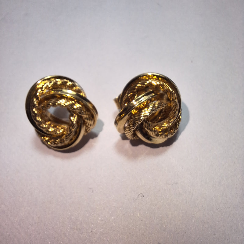 9ct yellow gold Large Knot studs