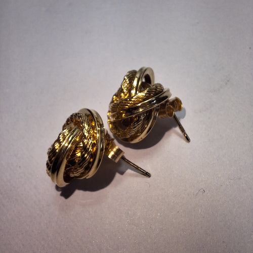 9ct yellow gold Large Knot studs