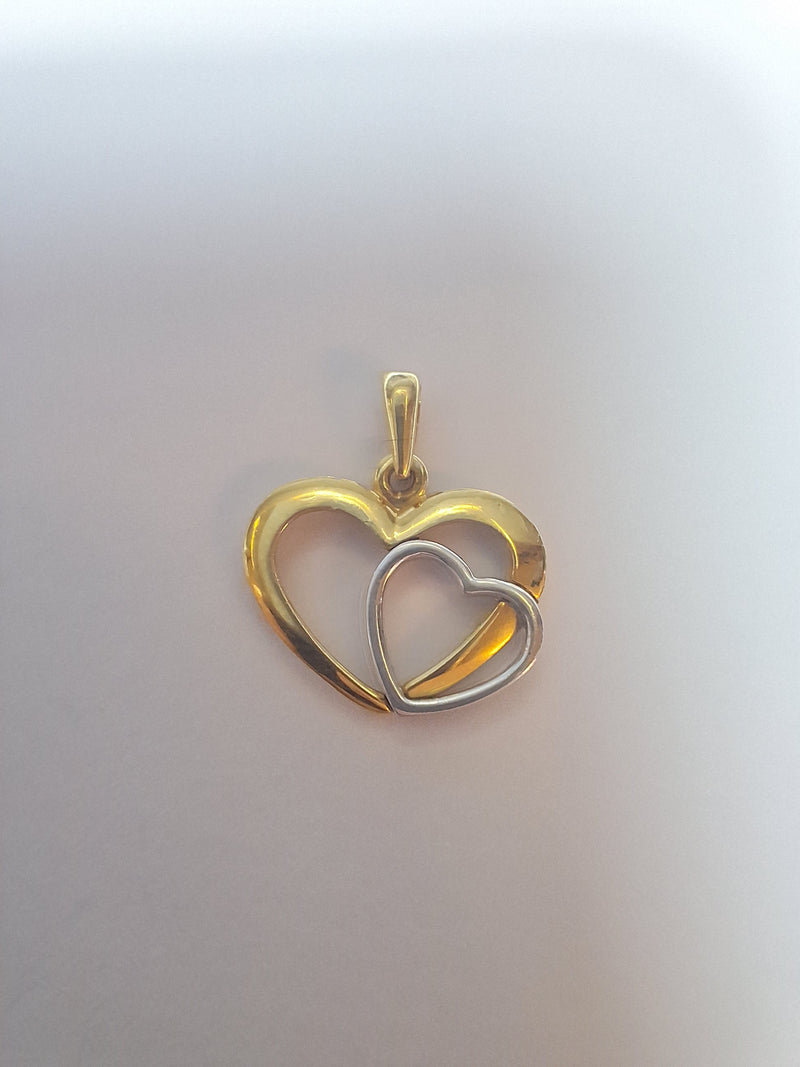 18ct Yellow & White Gold heart pendant