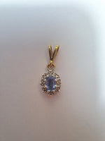 9ct gold Blue topaz pendant
