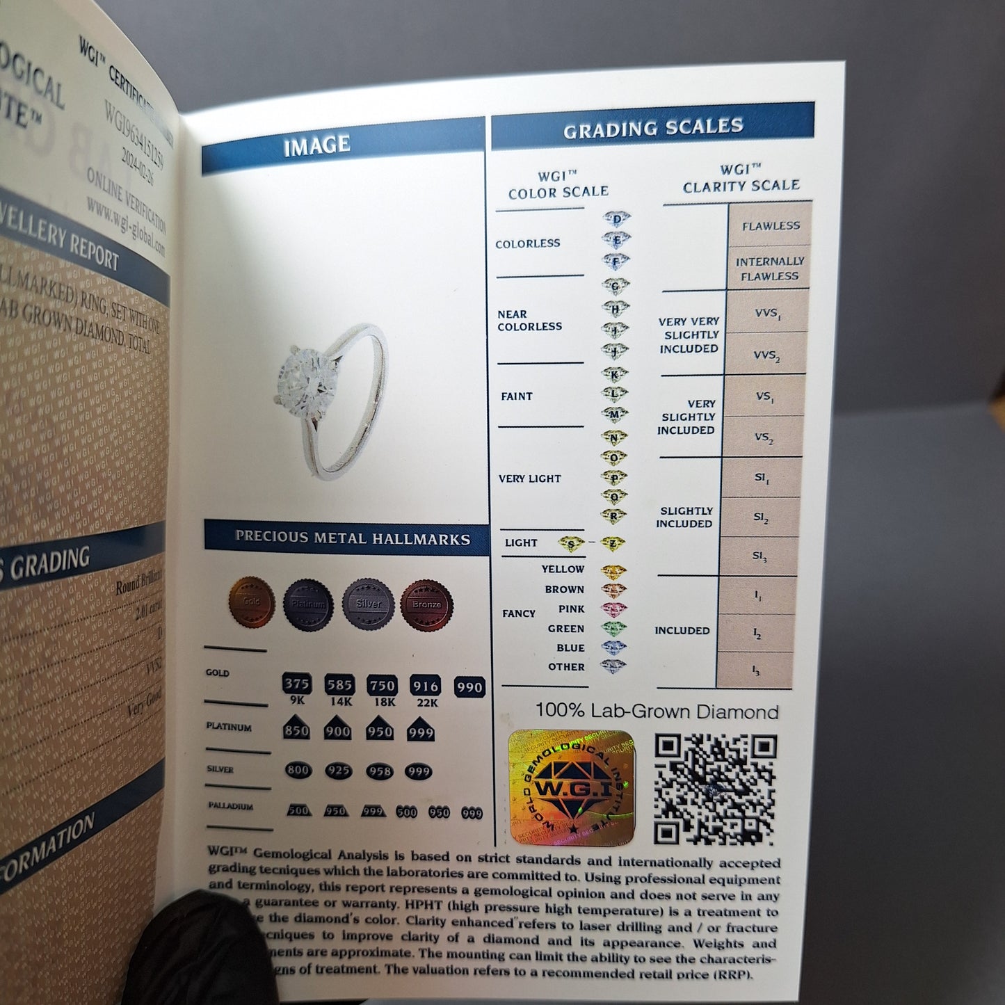 New Round Brilliant Cut 2.01ct Lab Grown Diamond on a Platinum Band