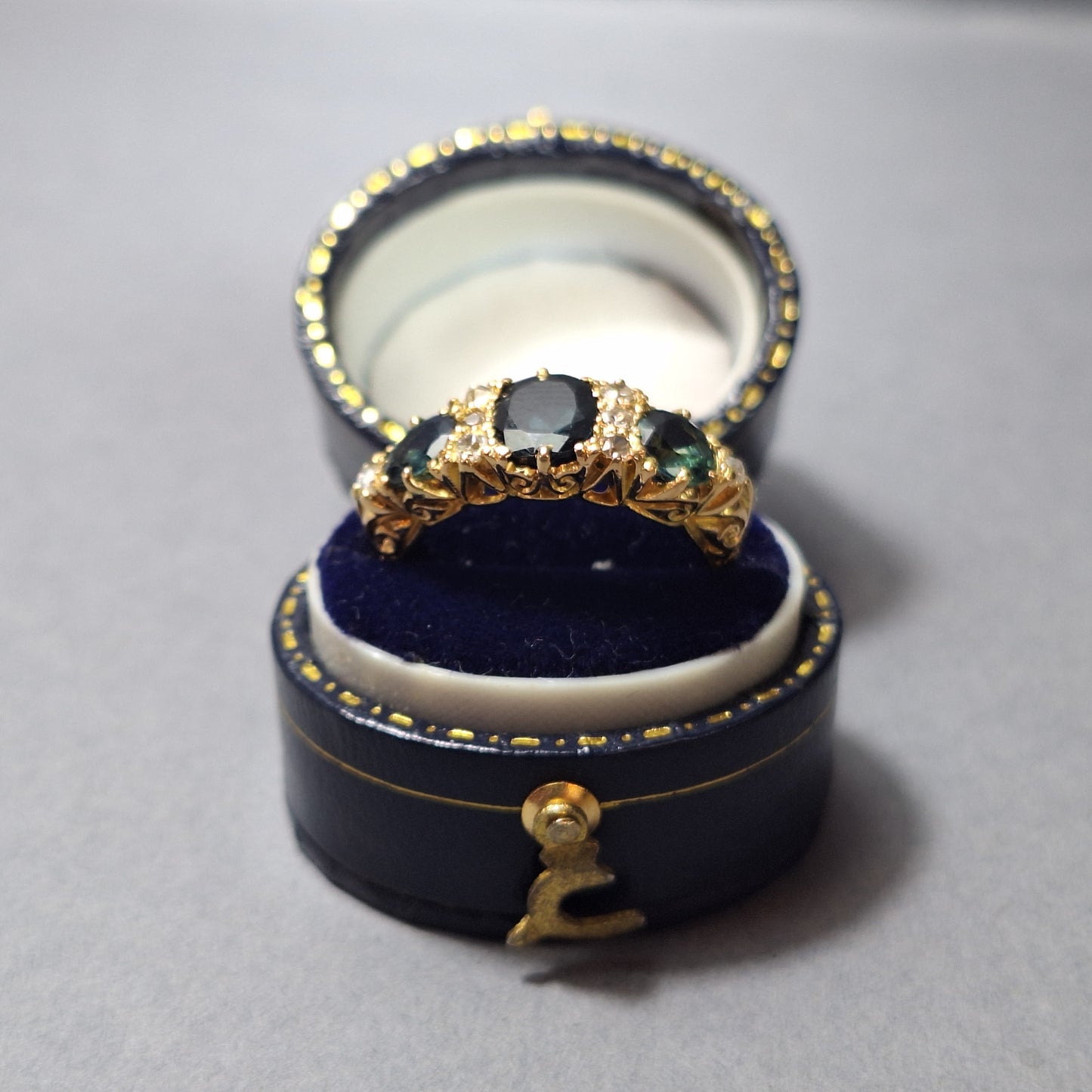 Antique 18ct Gold, Sapphire and Diamond Dress Ring