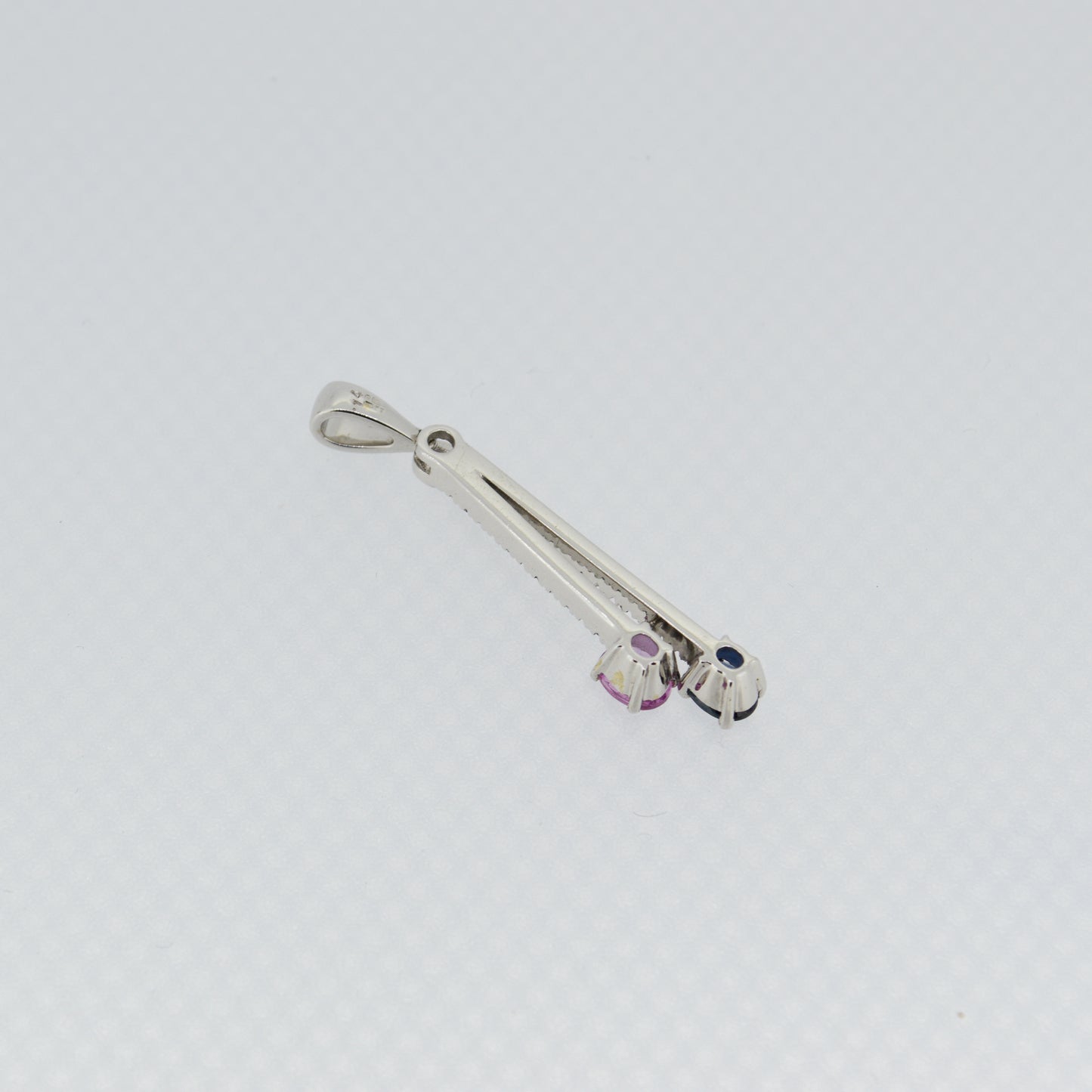 9ct White Gold Sapphire Pendant
