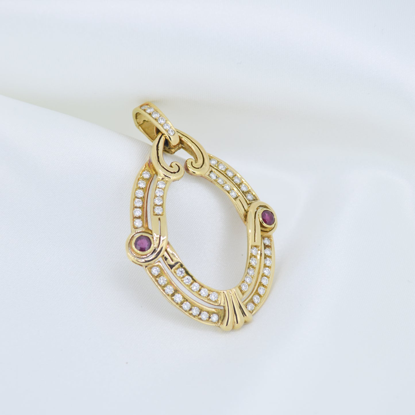 Large 18ct Diamond and Ruby Pendant