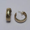 Vintage 9ct yellow Gold Engraved band style ear rings.