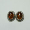 Silver Amber clip on earrings