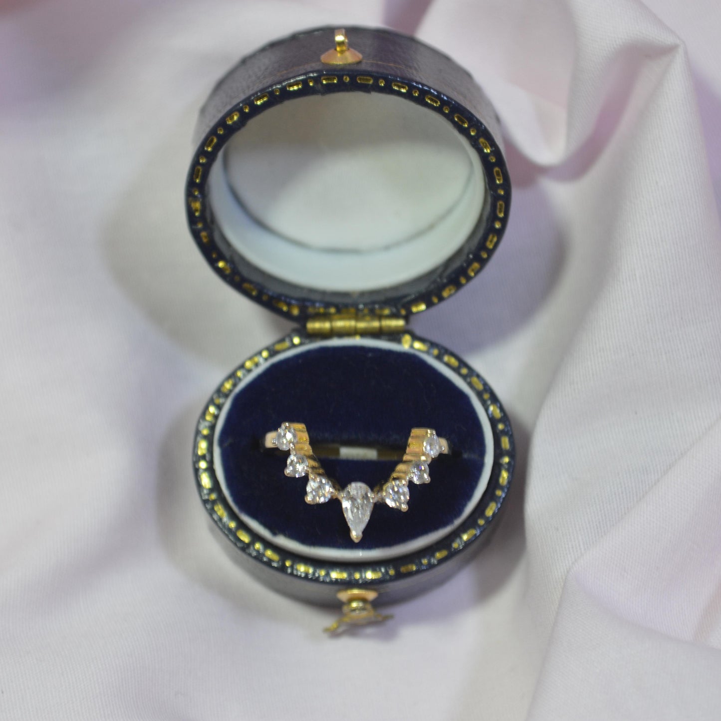 9ct Half wish-bone Marquise Cubic Zirconian