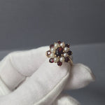 9ct Gold Garnet and Pearl Dress Ring