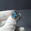 Vintage 9ct yellow gold Blue Topaz ring