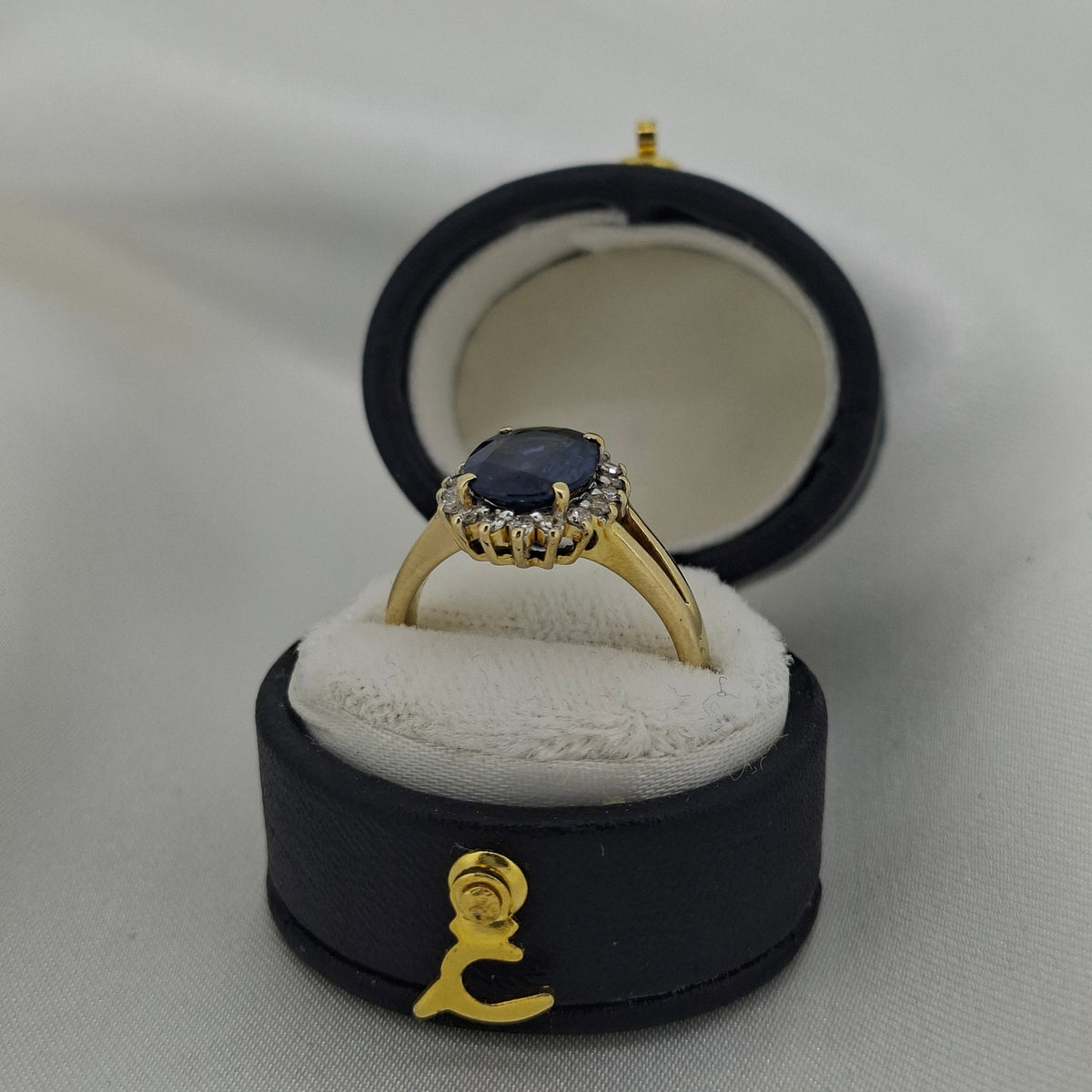 18ct Sapphire surrounded in Diamonds