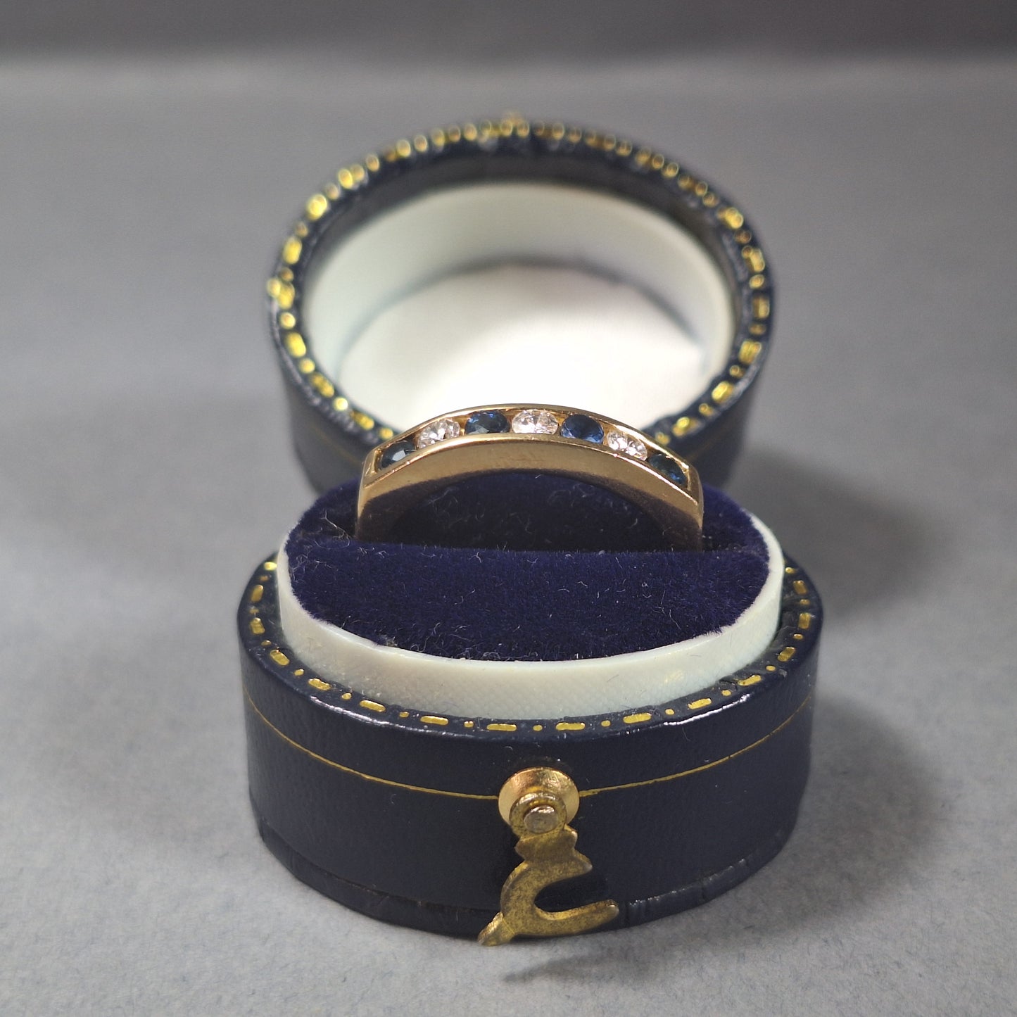 18ct Gold Sapphire and Diamond 1/2 Eternity Ring