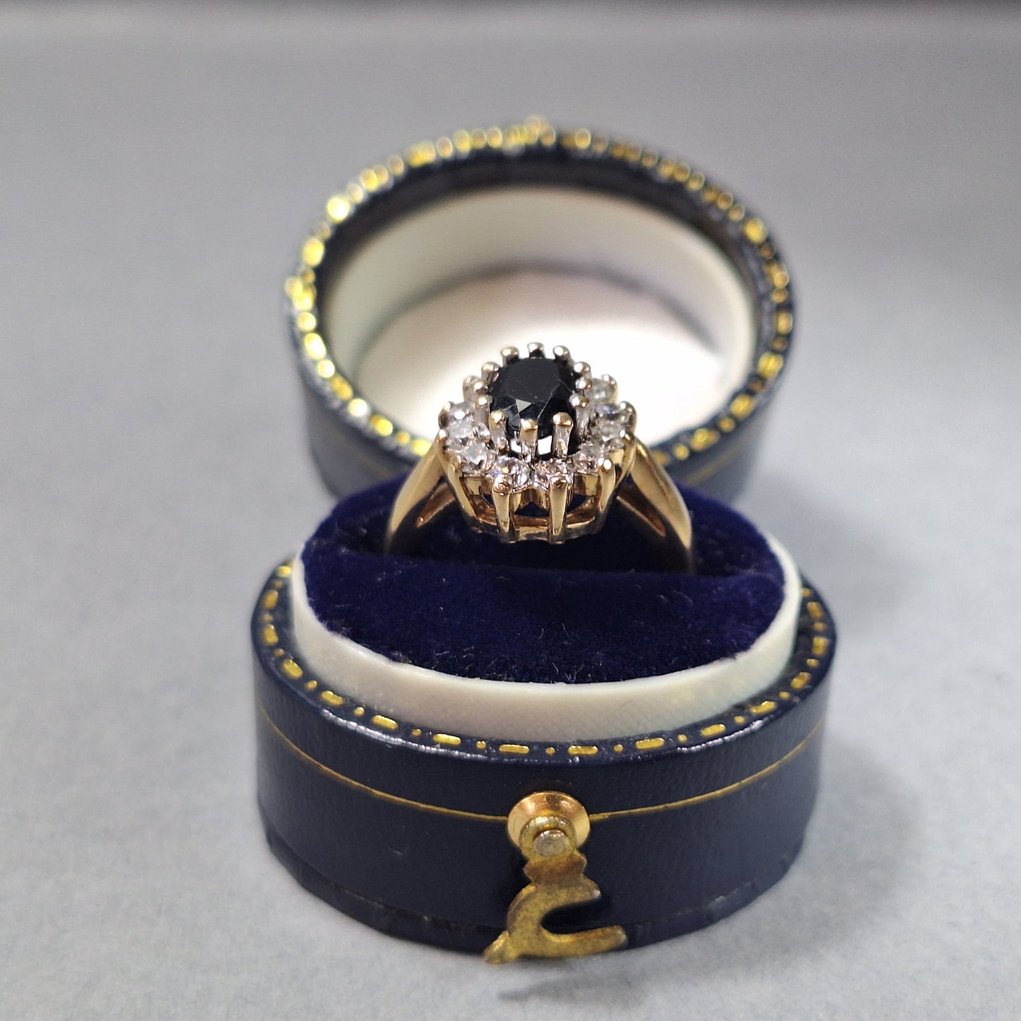 9ct Gold Sapphire Cubic Zirconia Dress Ring