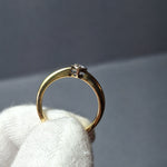 18ct Gold Diamond Rub over Single Stone Engagement Ring