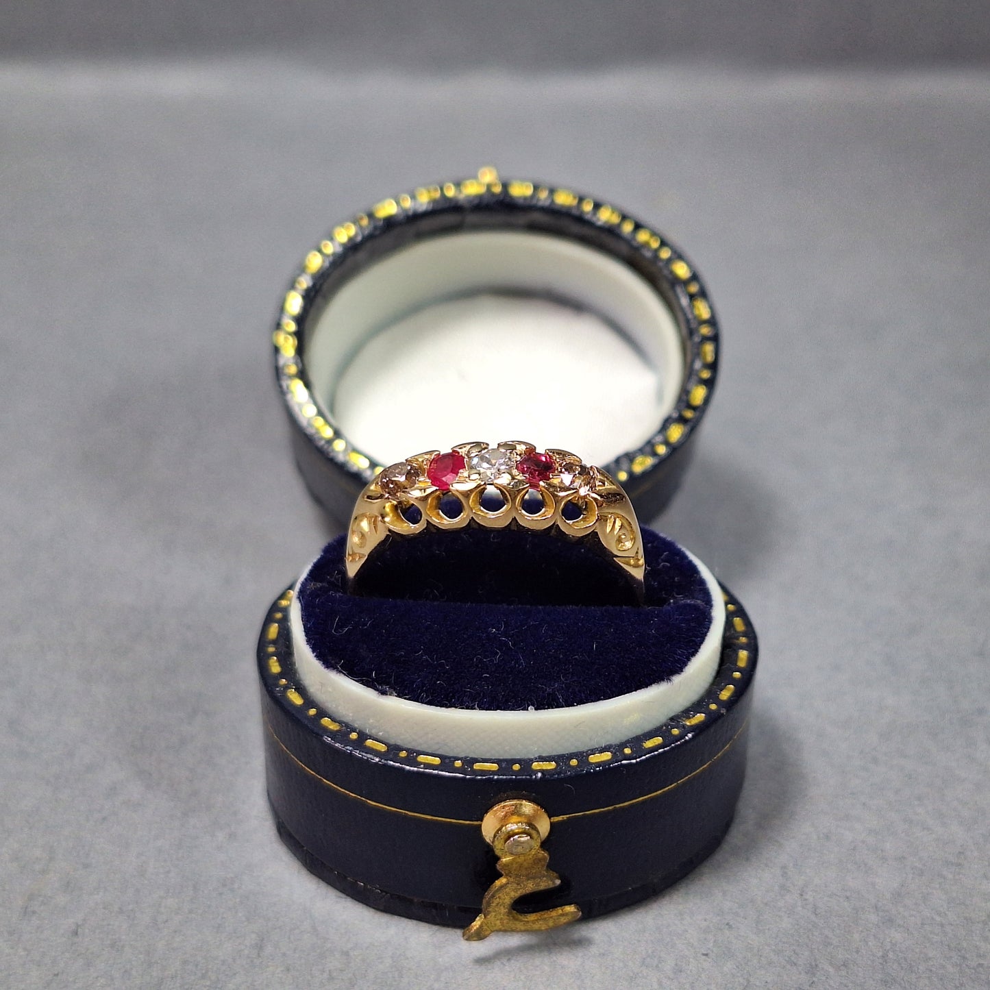 Antique 18ct Gold Ruby and Diamond Ring