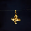 9ct Yellow Gold flower Pendant with A centre Diamond