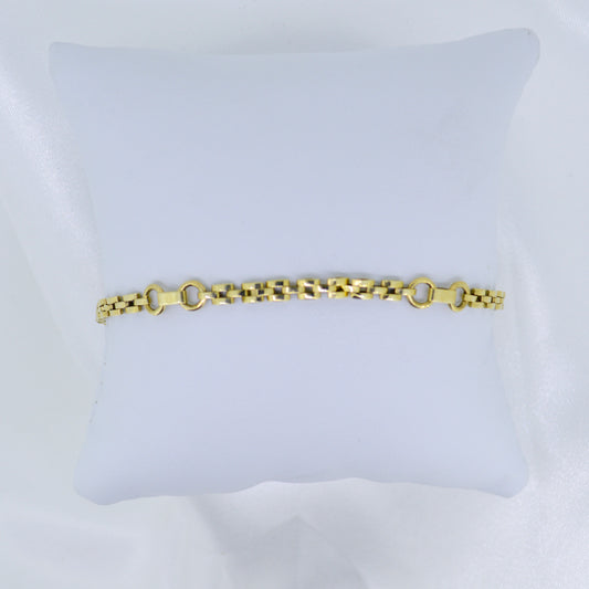 9ct Gold Multi linked Ladies bracelet
