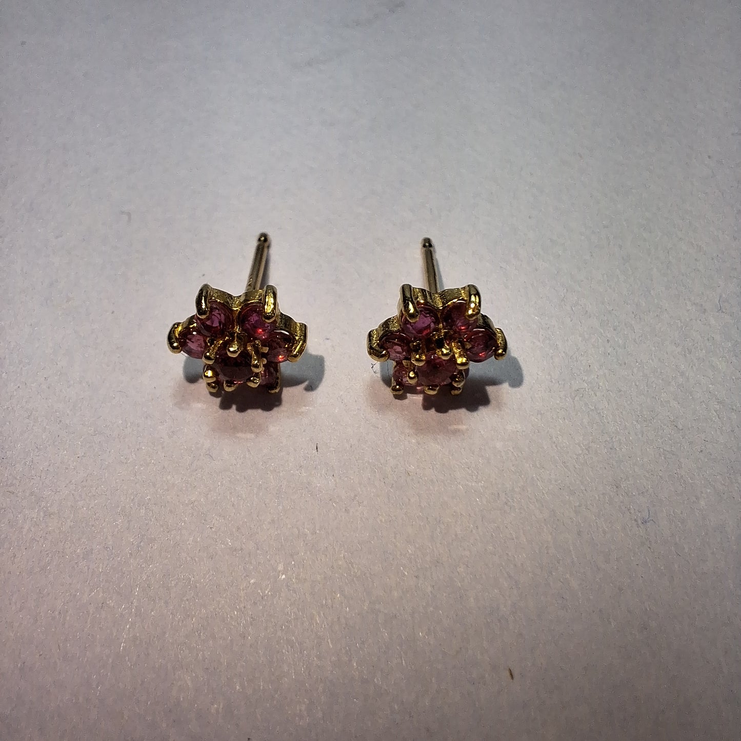 9ct Ruby flower studs