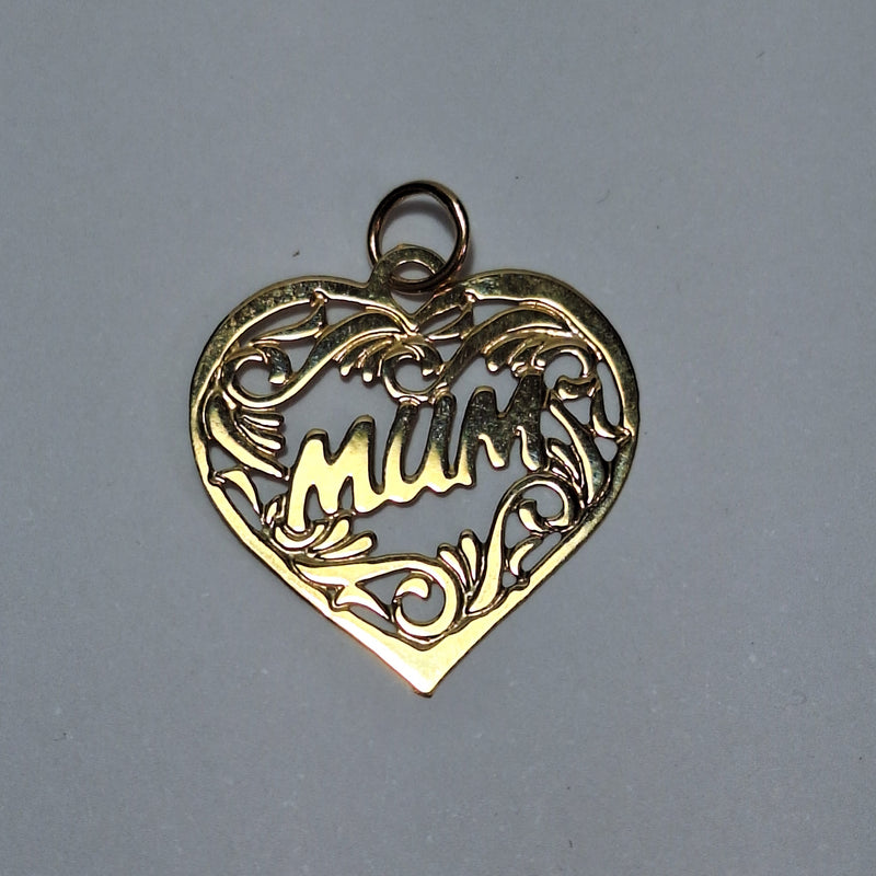 9ct yellow gold Mum Pendant