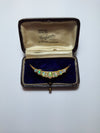 Vintage 18ct Yellow Gold Opal & Diamond crescent shaped brooch with original box