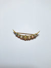 Vintage 18ct Yellow Gold Opal & Diamond crescent shaped brooch with original box