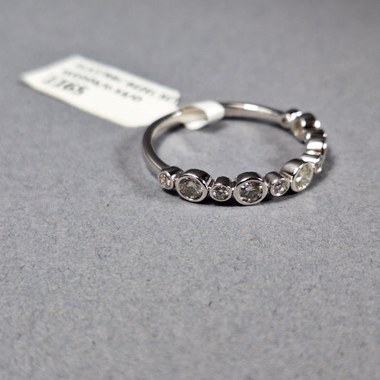 New Platinum Half Eternity Diamond Ring 0.5cts