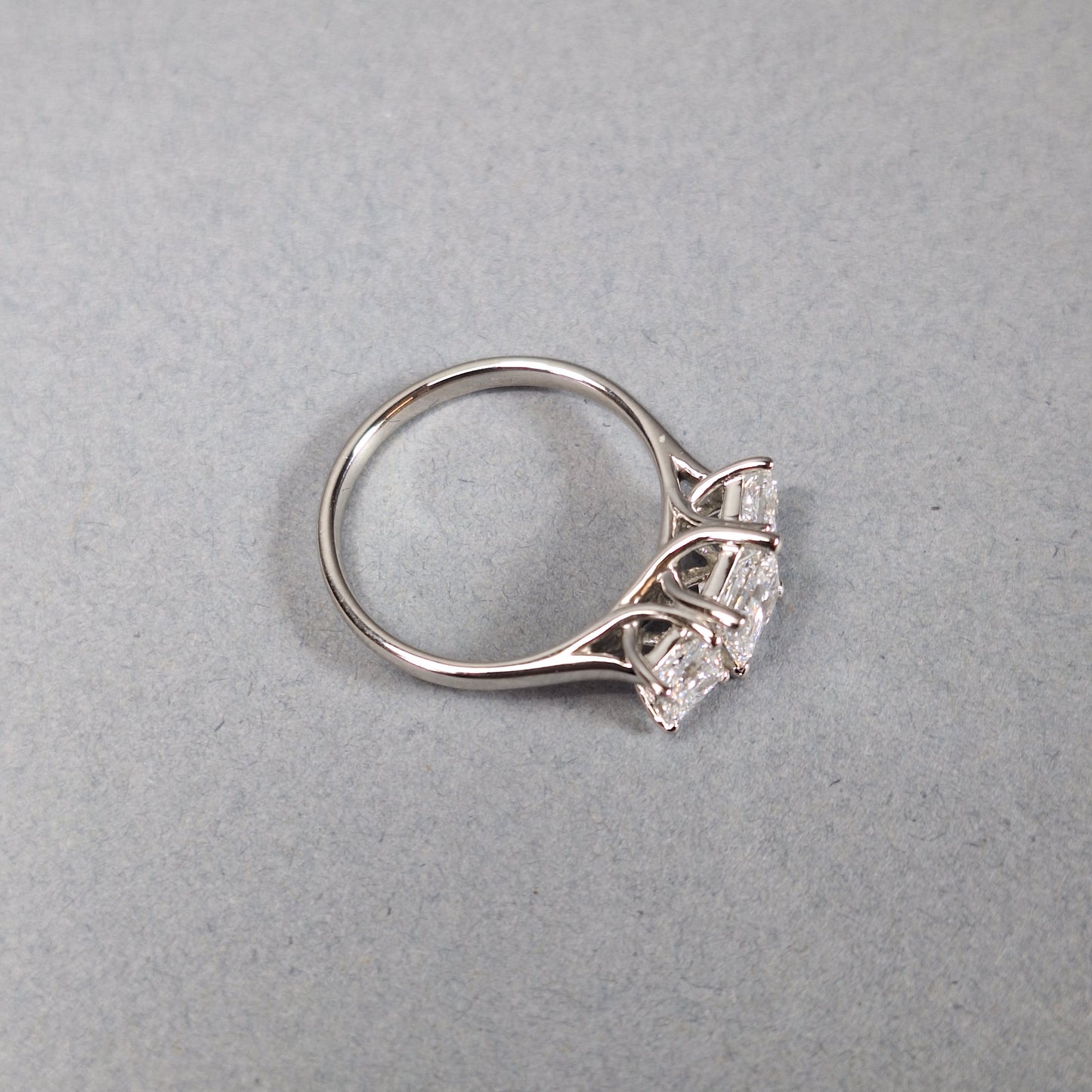 New Three Lab Grown Princess Cut Diamonds totalling 1.52ct on a Platinum Band With Official certificate