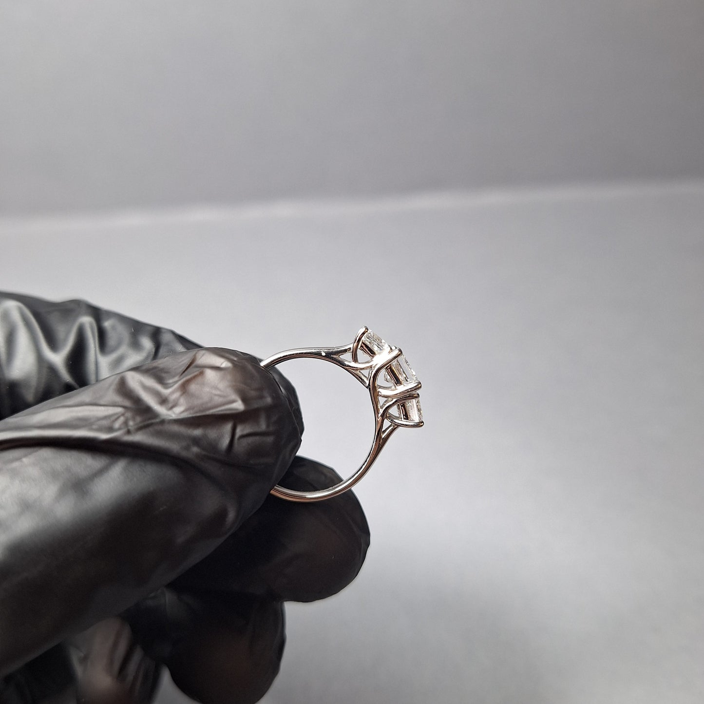 New Three Lab Grown Princess Cut Diamonds totalling 1.52ct on a Platinum Band With Official certificate