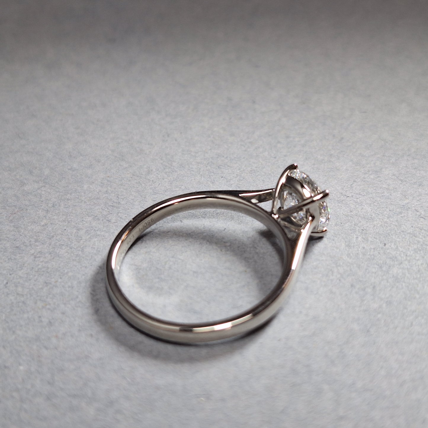 New Round Brilliant Cut 1.28ct Lab Grown Diamond on a Platinum Band