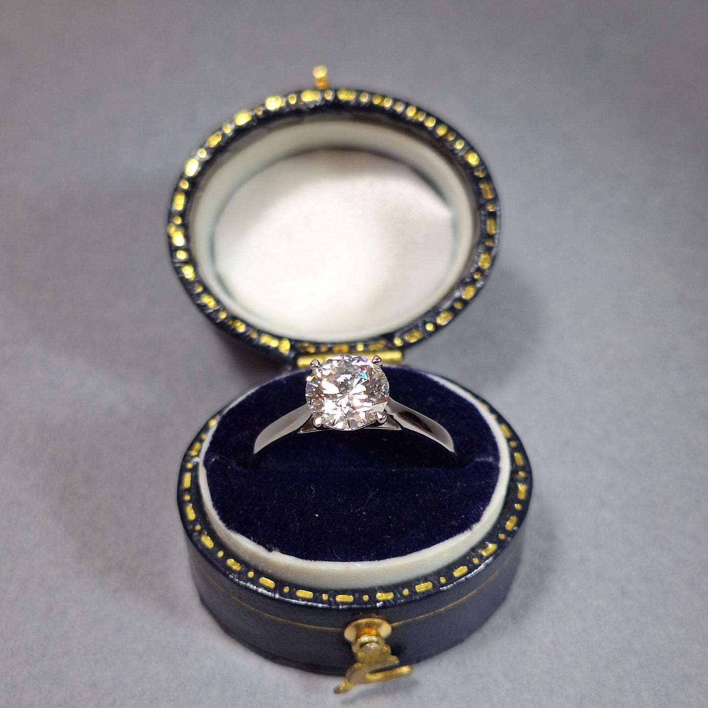 New Round Brilliant Cut 1.28ct Lab Grown Diamond on a Platinum Band