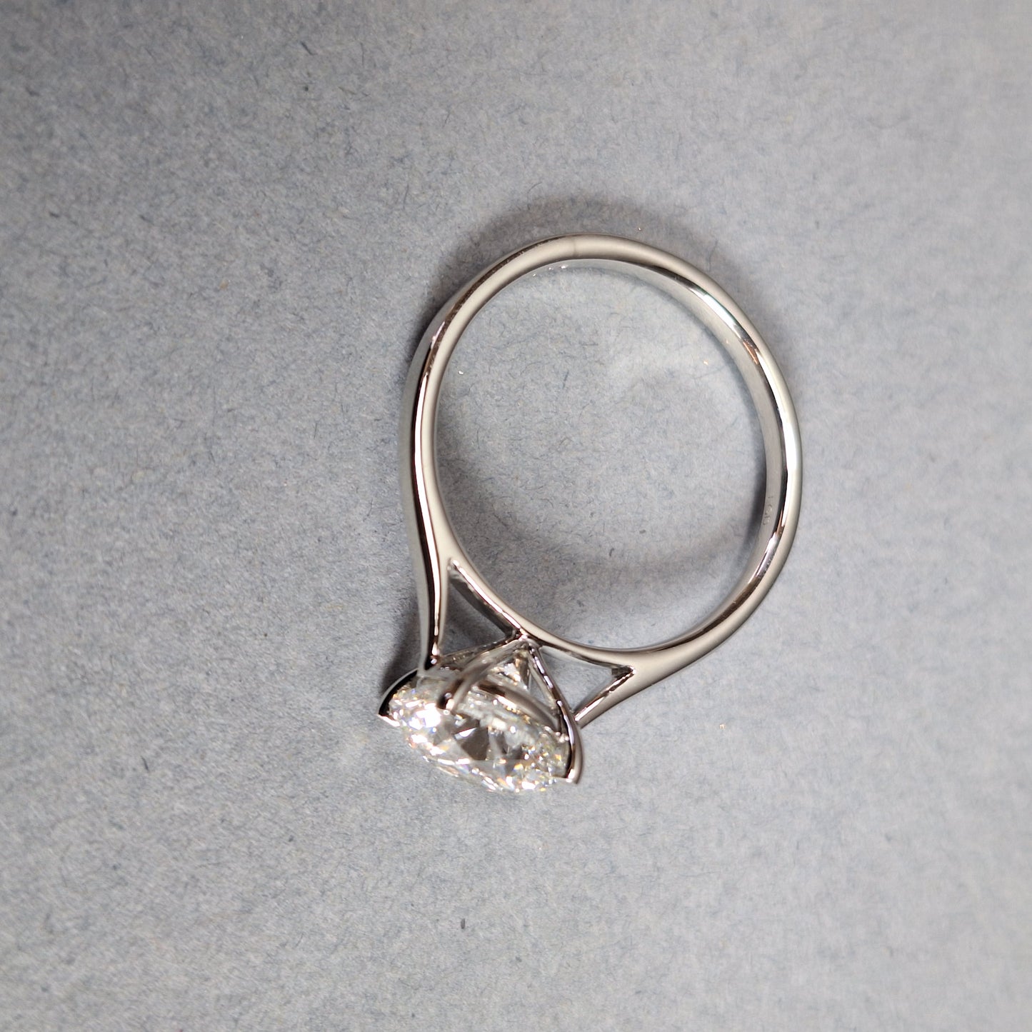 New Round Brilliant Cut 2.01ct Lab Grown Diamond on a Platinum Band