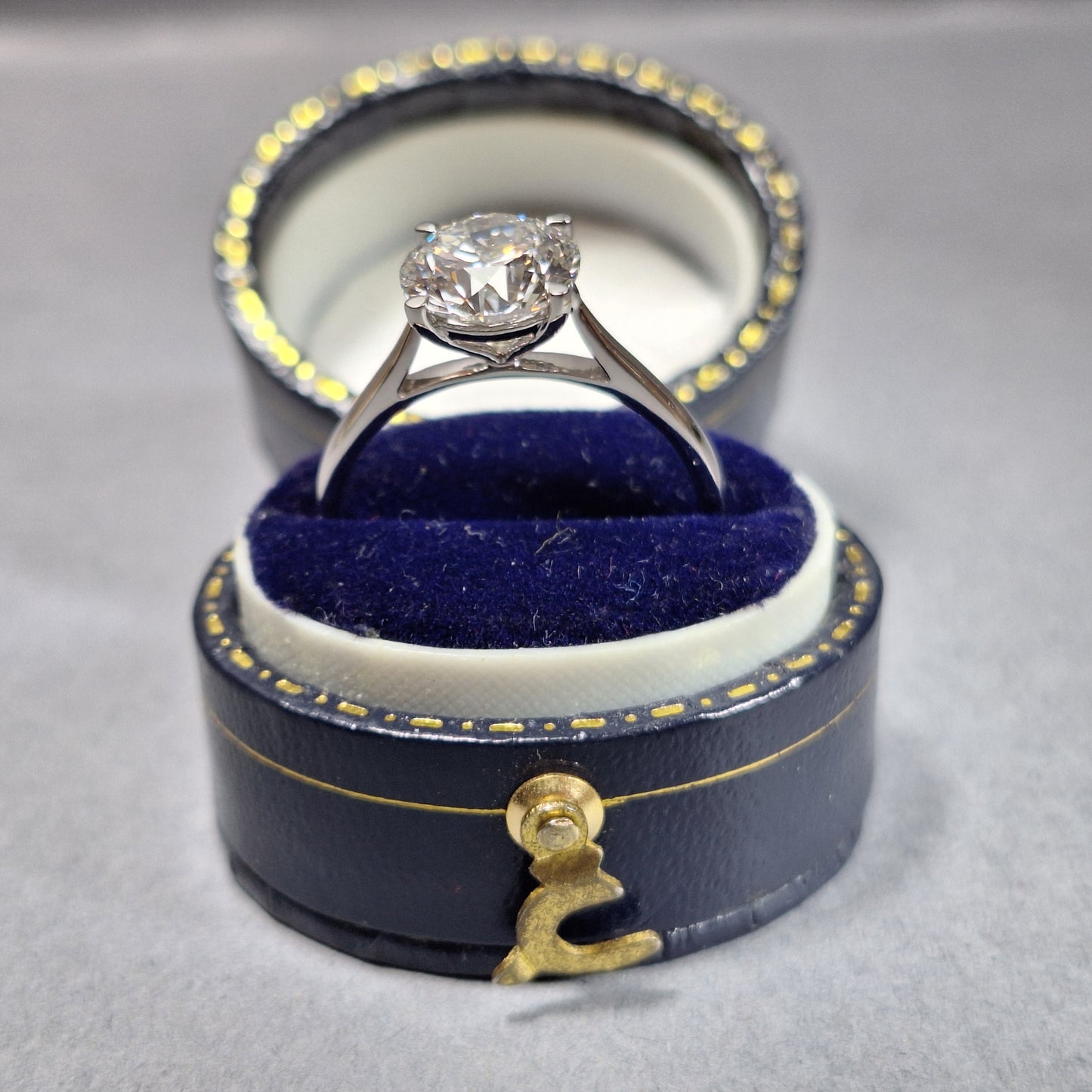 New Round Brilliant Cut 2.01ct Lab Grown Diamond on a Platinum Band