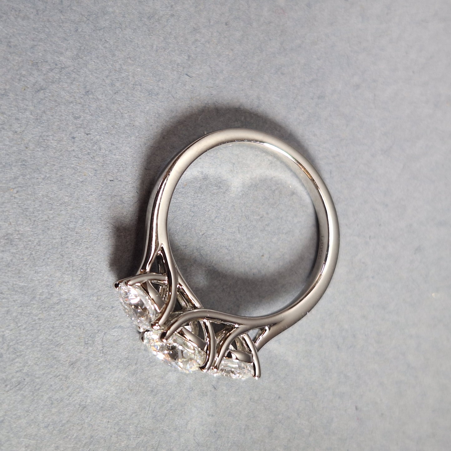 New Three Round Brilliant Cut Lab Grown Diamonds 2.02cts on a Platinum Band