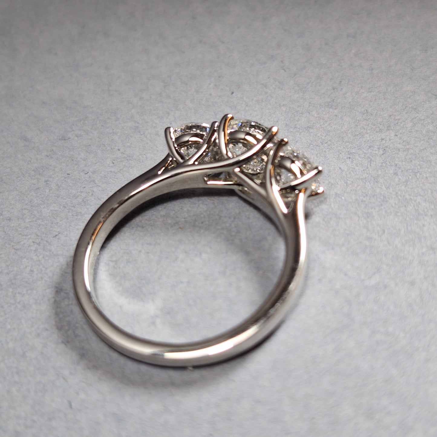 New Three Round Brilliant Cut Lab Grown Diamonds 2.02cts on a Platinum Band