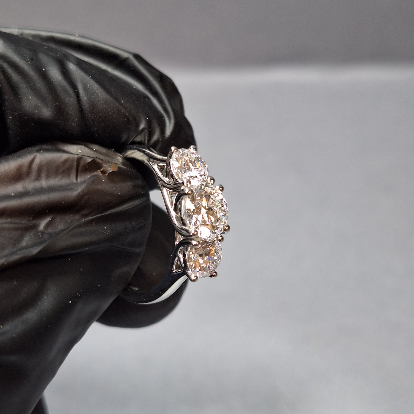 New Three Round Brilliant Cut Lab Grown Diamonds 2.02cts on a Platinum Band