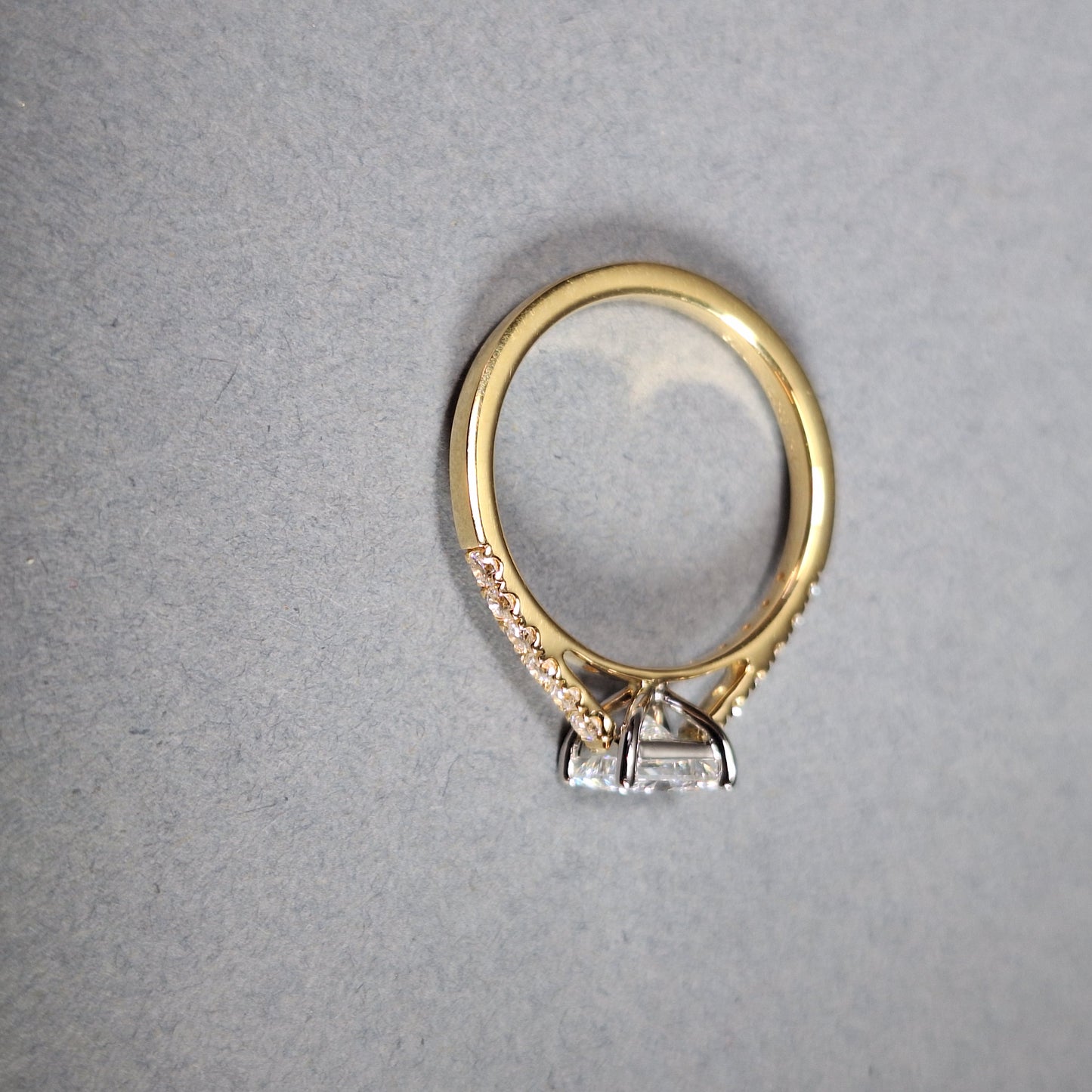 New Princess Cut 1.16ct Lab Grown Diamond on 18ct Yellow Gold Band