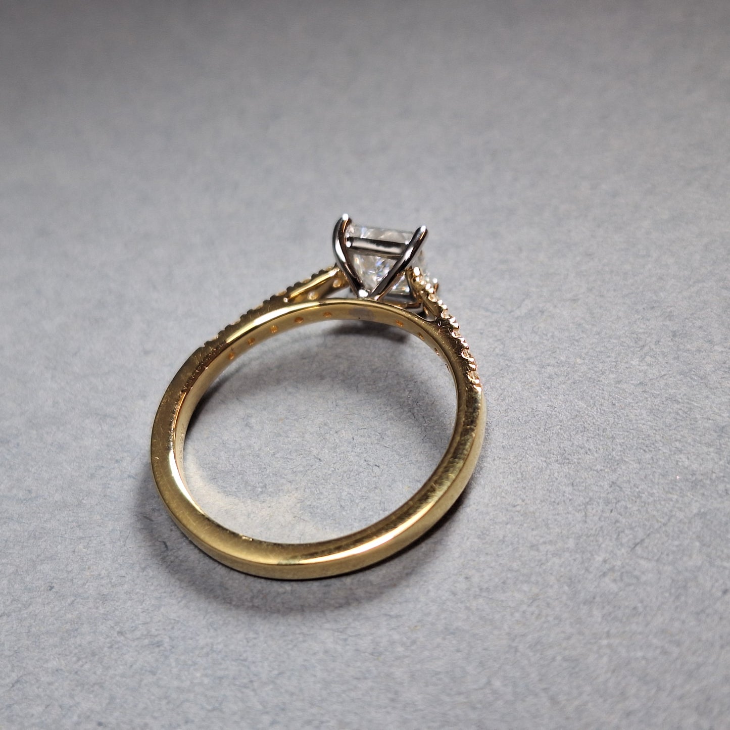 New Princess Cut 1.16ct Lab Grown Diamond on 18ct Yellow Gold Band