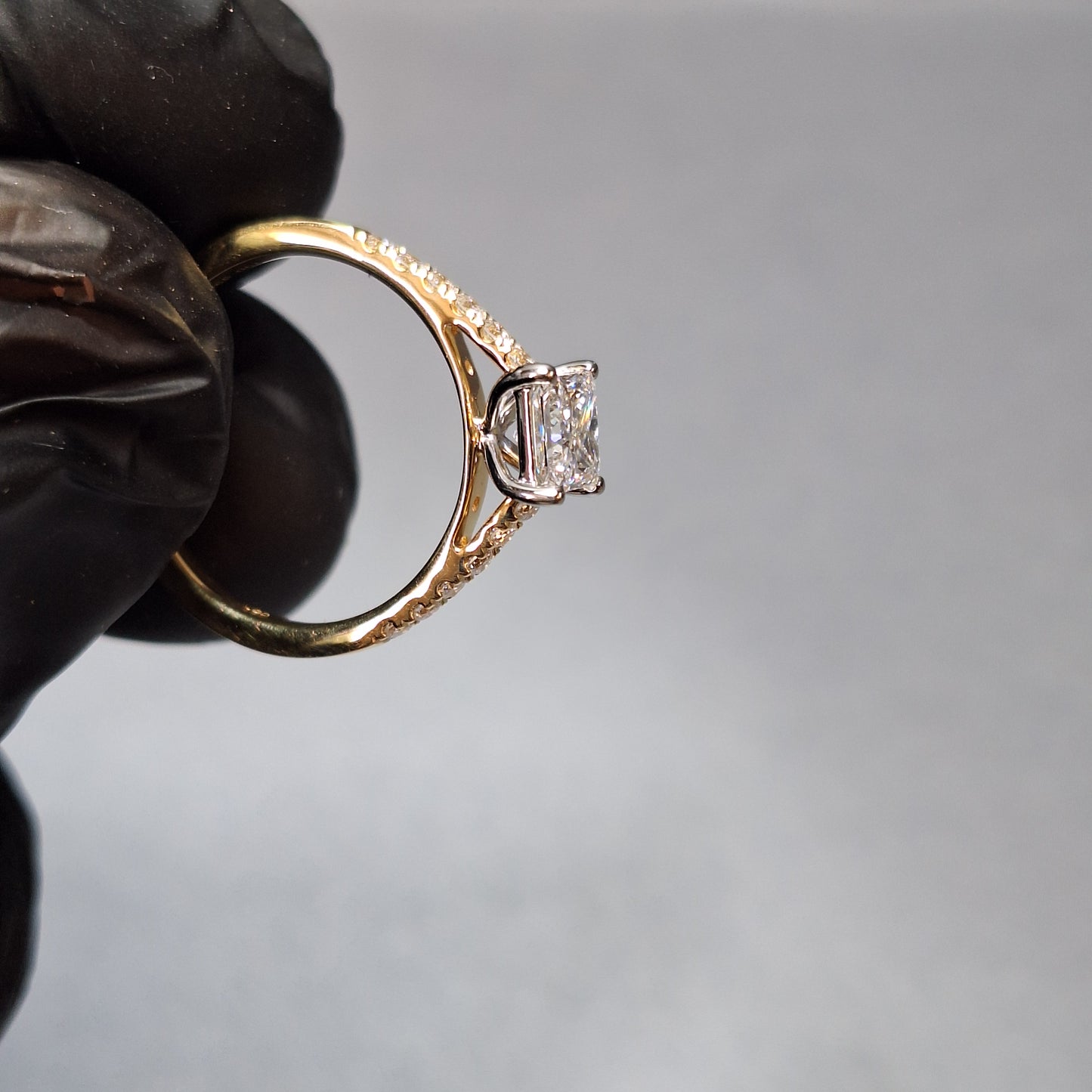 New Princess Cut 1.16ct Lab Grown Diamond on 18ct Yellow Gold Band