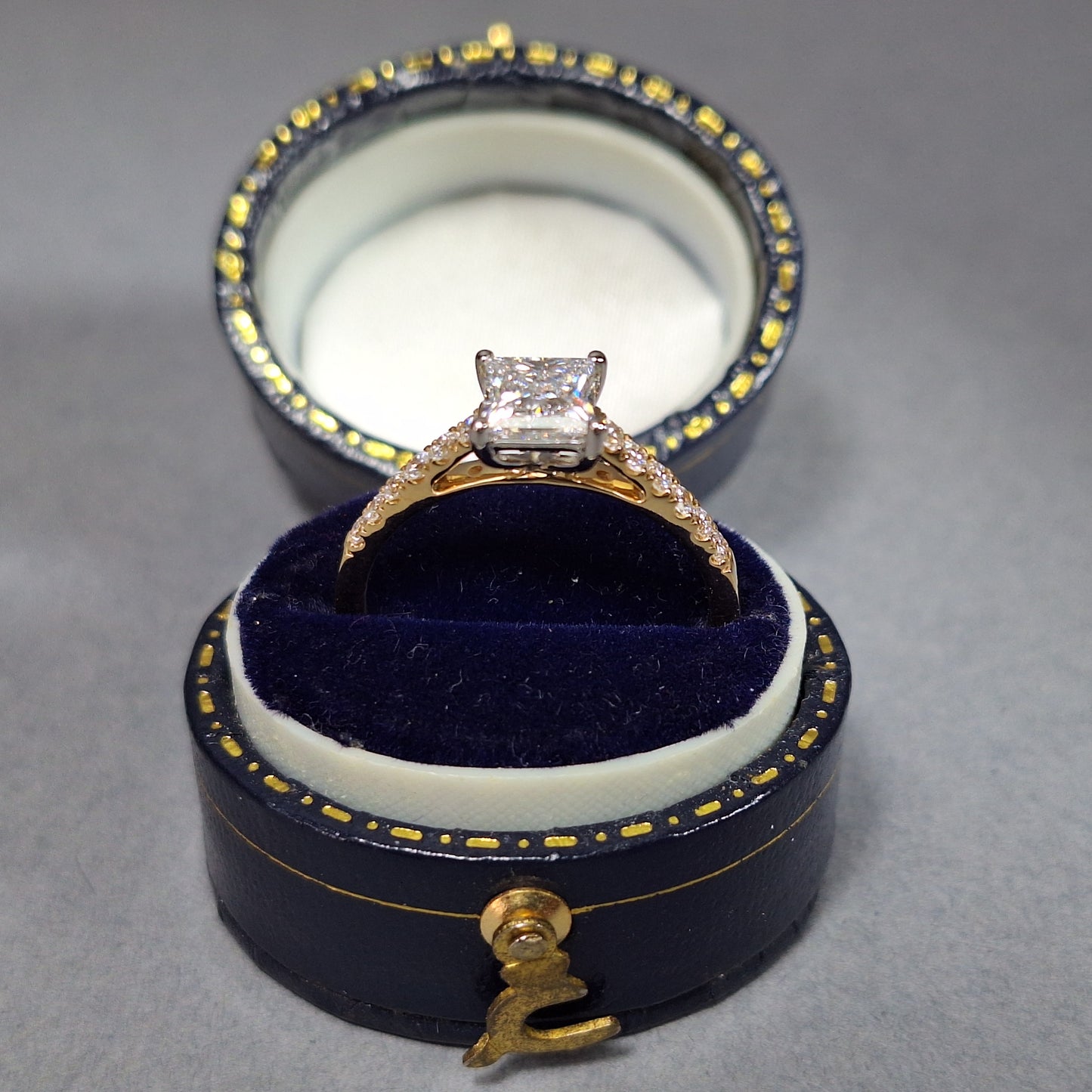 New Princess Cut 1.16ct Lab Grown Diamond on 18ct Yellow Gold Band