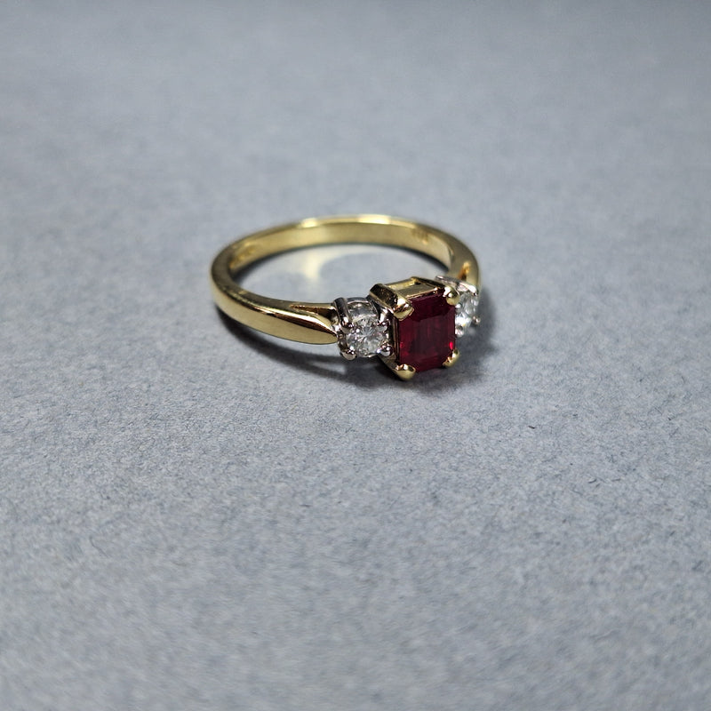 18ct Gold Ruby and Diamond Ring