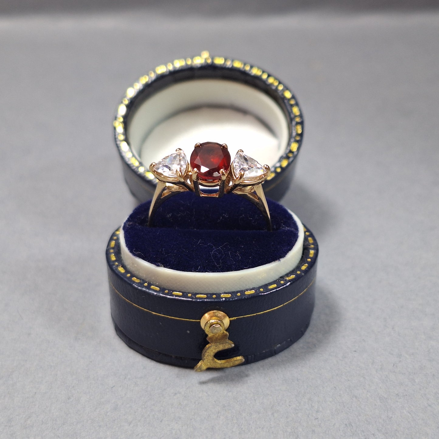 9ct Gold Garnet and Cubic Zirconia Dress Ring