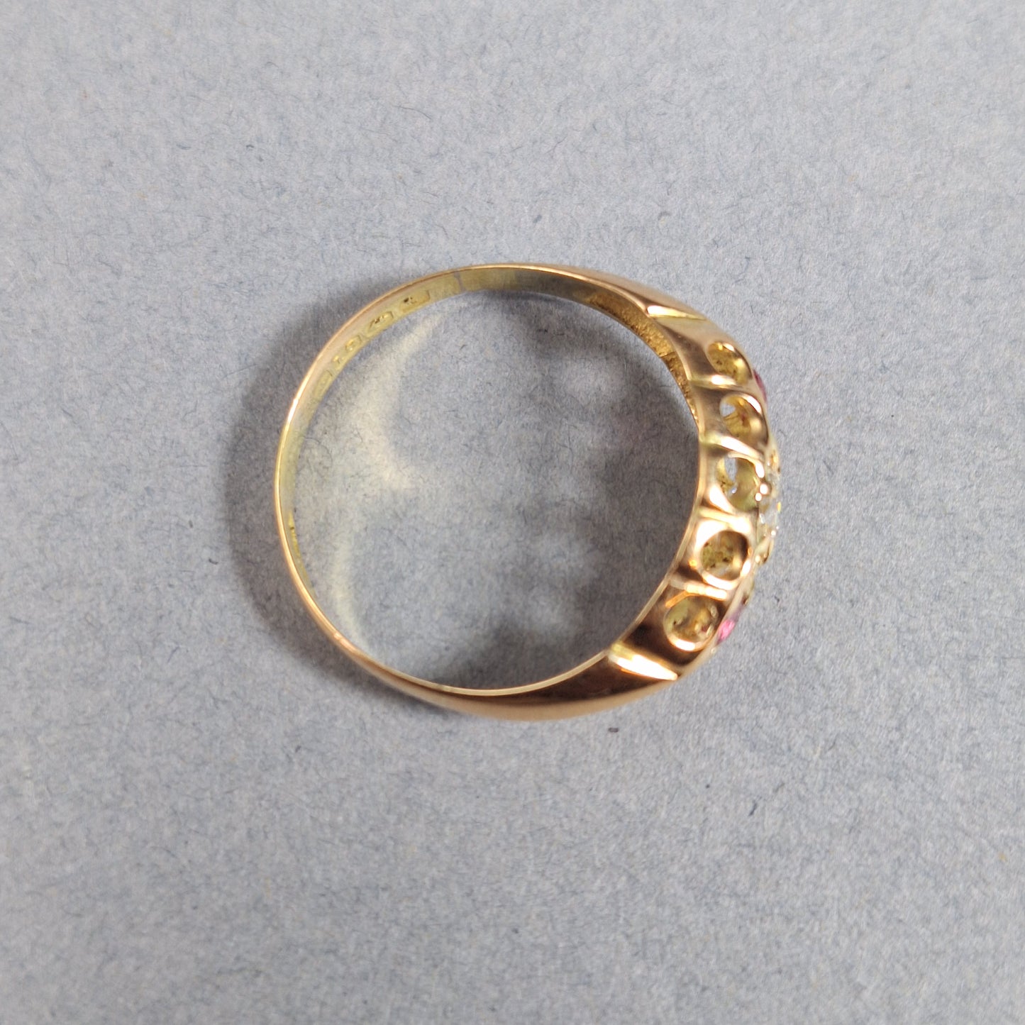 Antique 18ct Gold Ruby Diamond Ring