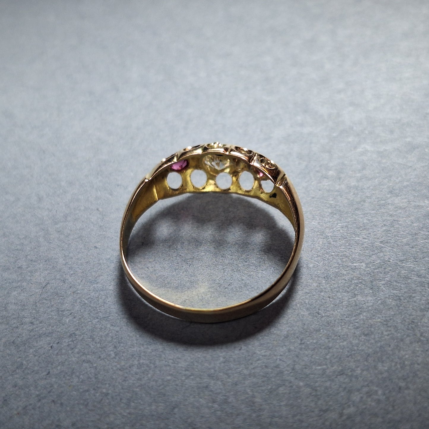 Antique 18ct Gold Ruby Diamond Ring