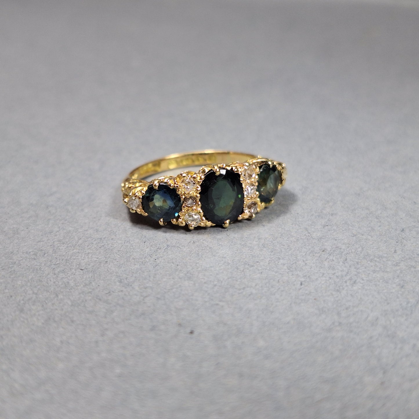 Antique 18ct Gold, Sapphire and Diamond Dress Ring