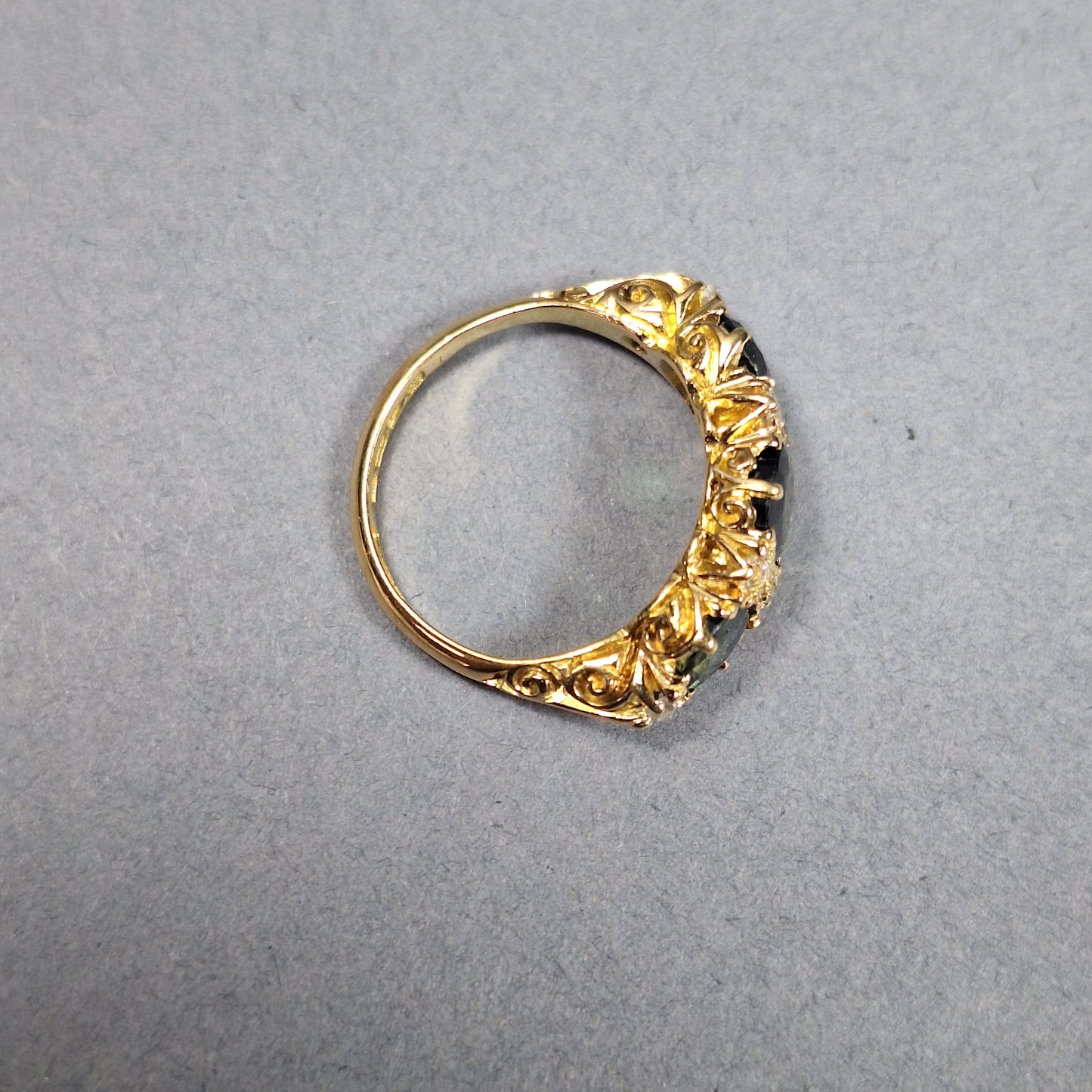 Antique 18ct Gold, Sapphire and Diamond Dress Ring