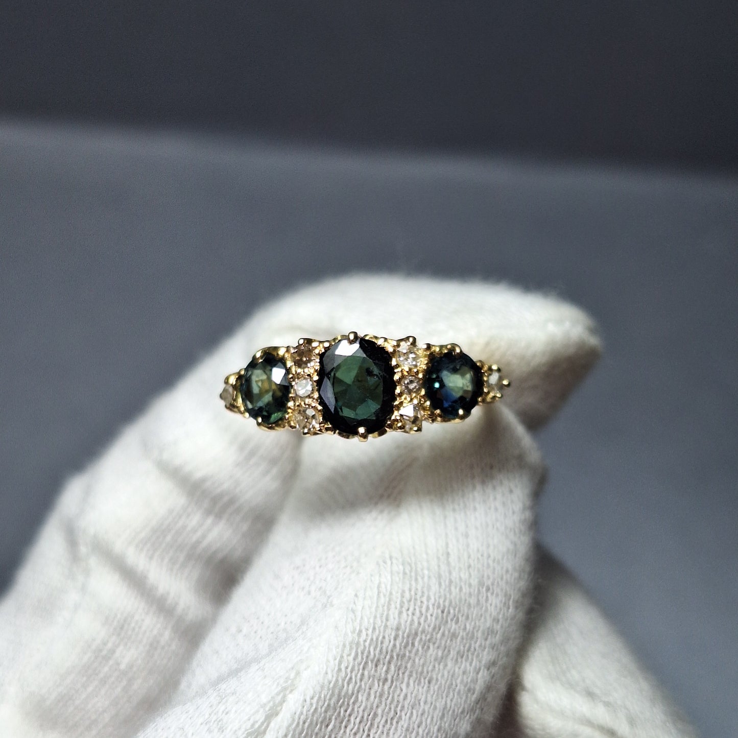 Antique 18ct Gold, Sapphire and Diamond Dress Ring