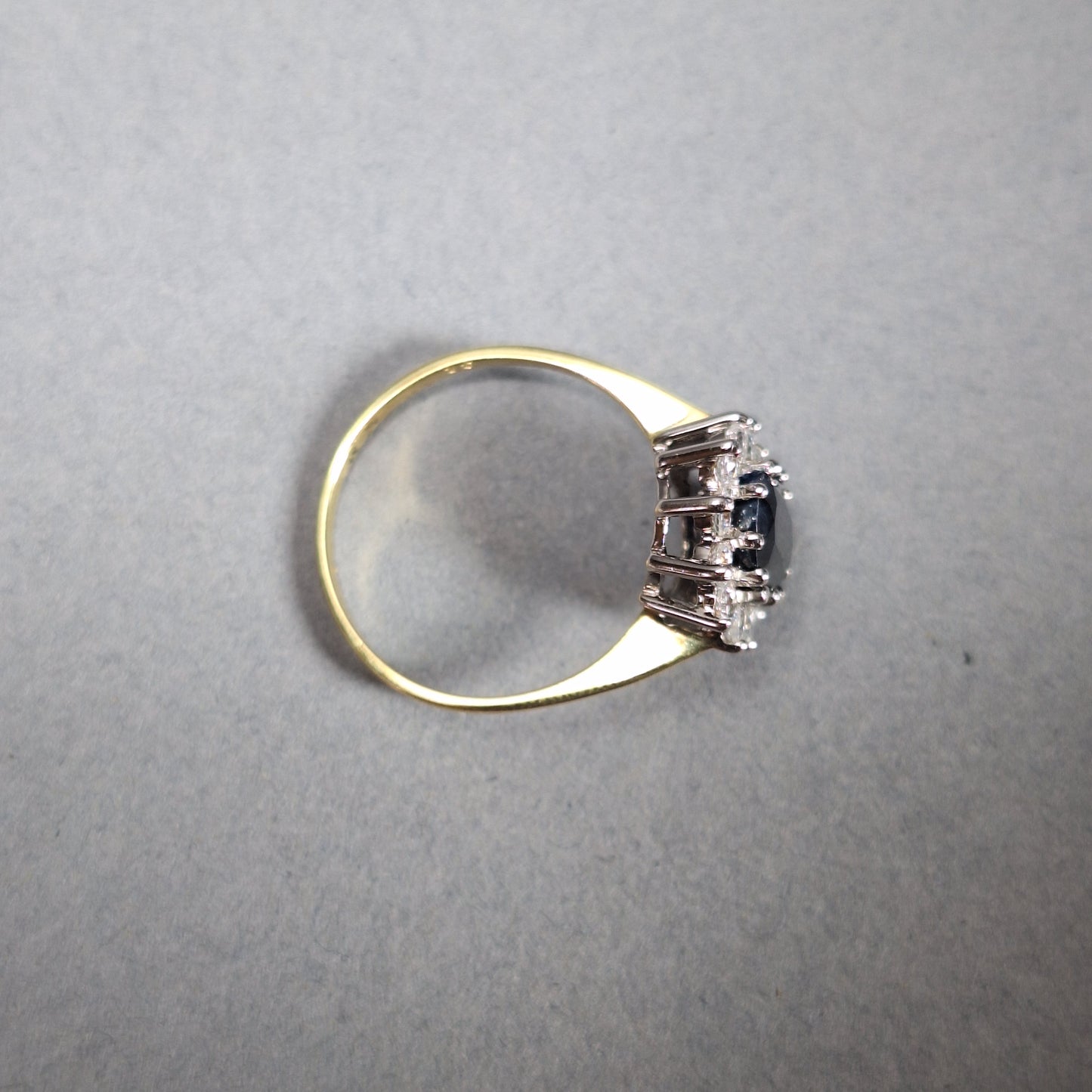 9ct Gold Sapphire and Cubic Zirconia Dress Ring