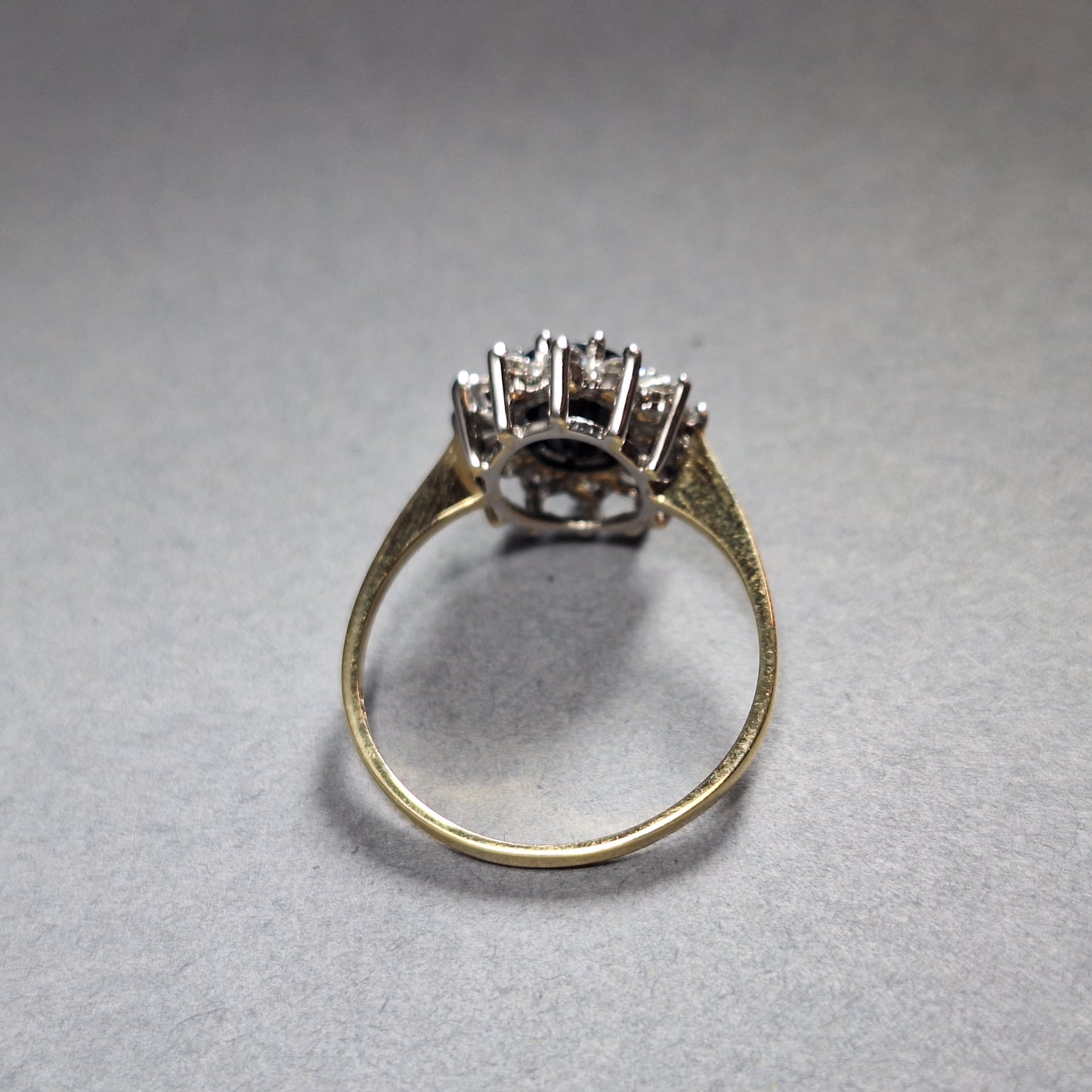 9ct Gold Sapphire and Cubic Zirconia Dress Ring