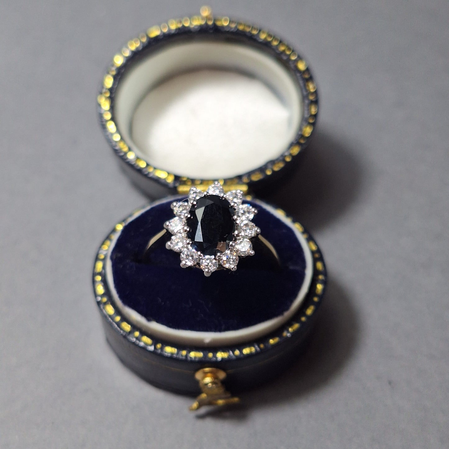 9ct Gold Sapphire and Cubic Zirconia Dress Ring