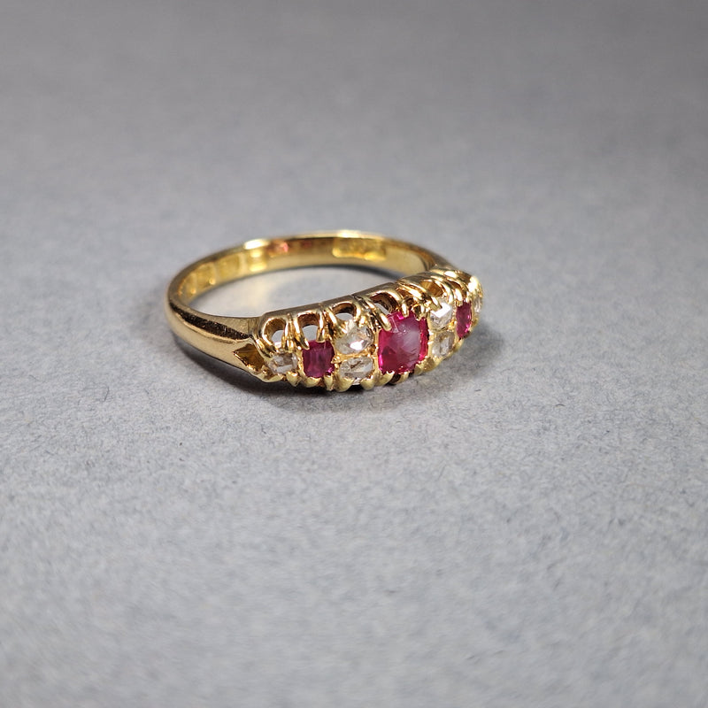 Antique 18ct Ruby and Diamond Ring